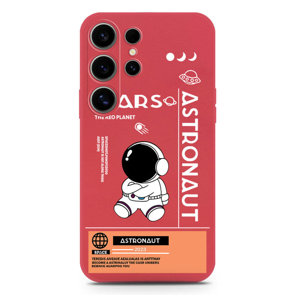 Astronaut Series Design Soft Phone Case - Silica Gel Case - Red - Samsung Galaxy S25 Ultra