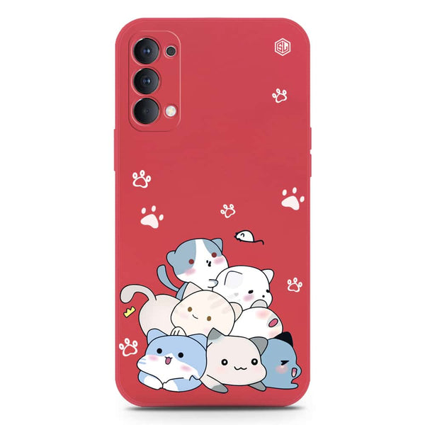 Cute Design Soft Phone Case - Silica Gel Case - Red - Oppo Reno 4 Pro 5G