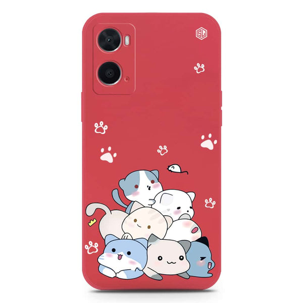 Cute Design Soft Phone Case - Silica Gel Case - Dark Red - Oppo A76