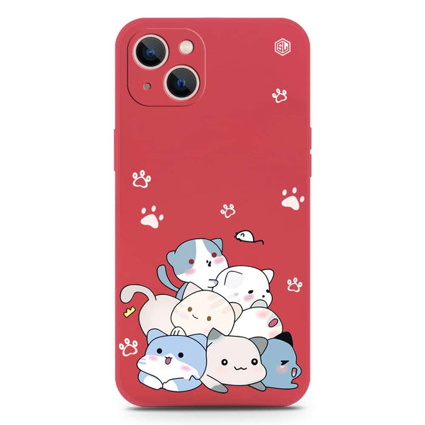 Cute Design Soft Phone Case - Silica Gel Case - Red - iPhone 13 Mini