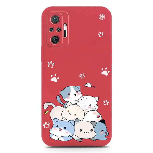 Cute Design Soft Phone Case - Silica Gel Case - Dark Red - Xiaomi Redmi Note 10 Pro 4G
