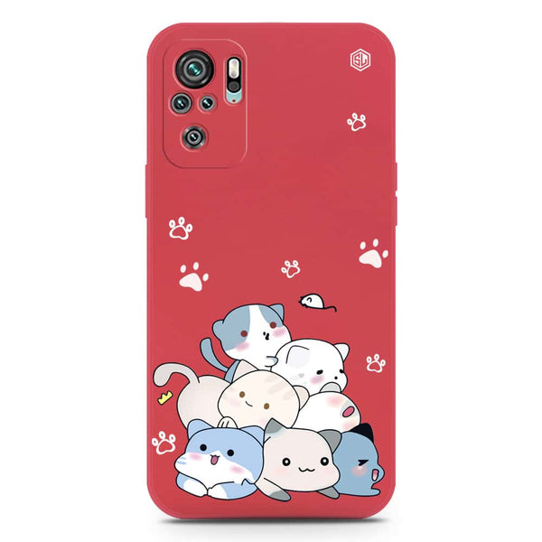 Cute Design Soft Phone Case - Silica Gel Case - Dark Red - Xiaomi Redmi Note 10S