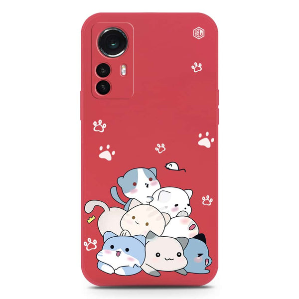 Cute Design Soft Phone Case - Silica Gel Case - Dark Red - Xiaomi 12