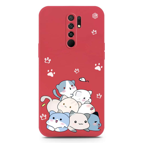 Cute Design Soft Phone Case - Silica Gel Case - Dark Red - Xiaomi Redmi 9 Prime