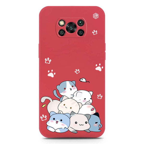 Cute Design Soft Phone Case - Silica Gel Case - Dark Red - Xiaomi Poco X3