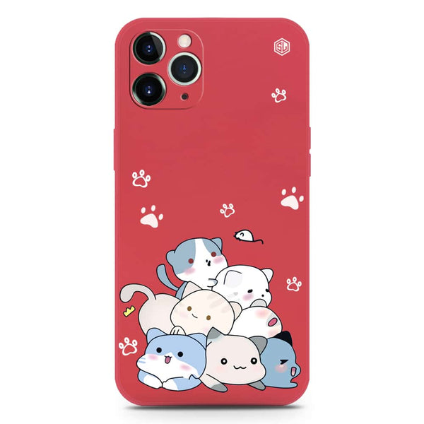 Cute Design Soft Phone Case - Silica Gel Case - Dark Red - iPhone 11 Pro Max
