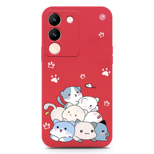 Cute Design Soft Phone Case - Silica Gel Case - Red - Vivo V29e