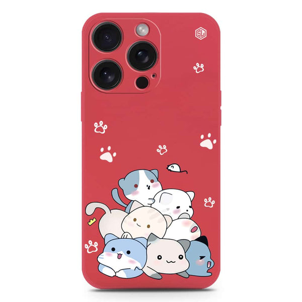 Cute Design Soft Phone Case - Silica Gel Case - Red - iPhone 15 Pro Max