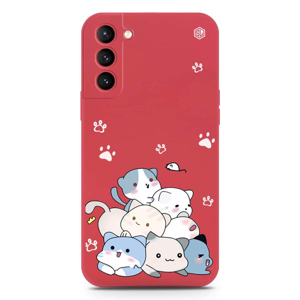 Cute Design Soft Phone Case - Silica Gel Case - Dark Red - Samsung Galaxy S21 FE 5G
