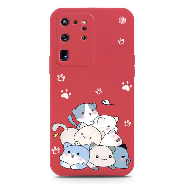 Cute Design Soft Phone Case - Silica Gel Case - Dark Red - Samsung Galaxy S20 Ultra
