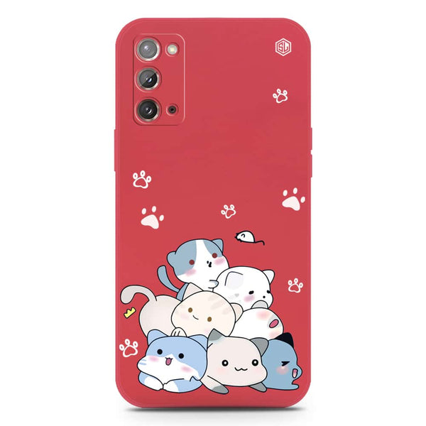 Cute Design Soft Phone Case - Silica Gel Case - Dark Red - Samsung Galaxy Note 20