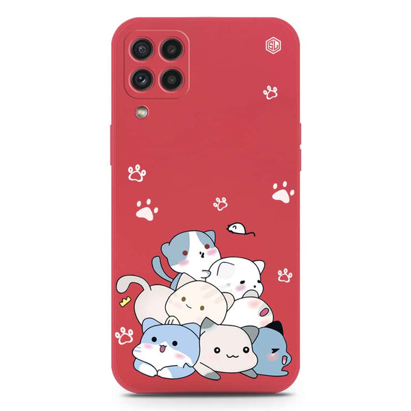 Cute Design Soft Phone Case - Silica Gel Case - Dark Red - Samsung Galaxy M32