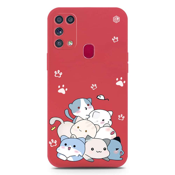 Cute Design Soft Phone Case - Silica Gel Case - Red - Samsung Galaxy M31