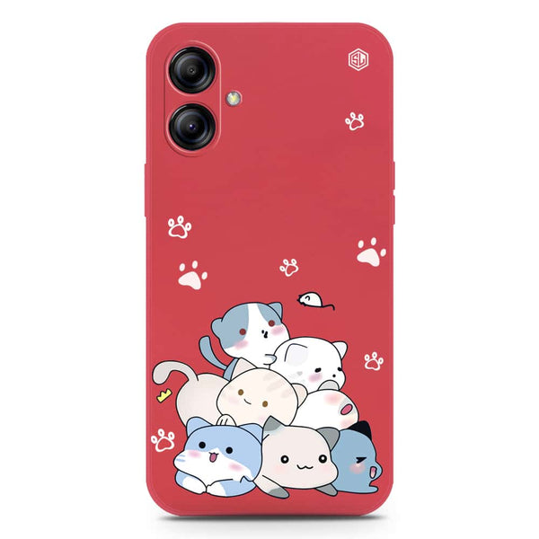 Cute Design Soft Phone Case - Silica Gel Case - Dark Red - Samsung Galaxy M04 4G
