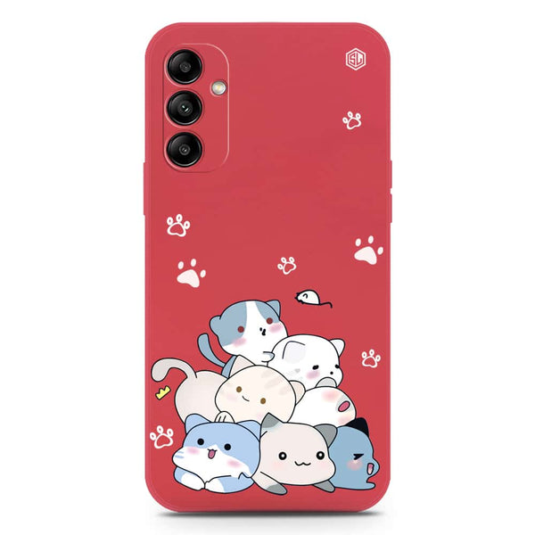 Cute Design Soft Phone Case - Silica Gel Case - Dark Red - Samsung Galaxy A34 5G