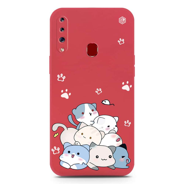 Cute Design Soft Phone Case - Silica Gel Case - Dark Red - Samsung Galaxy A20s