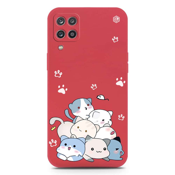 Cute Design Soft Phone Case - Silica Gel Case - Dark Red - Samsung Galaxy A12 Nacho