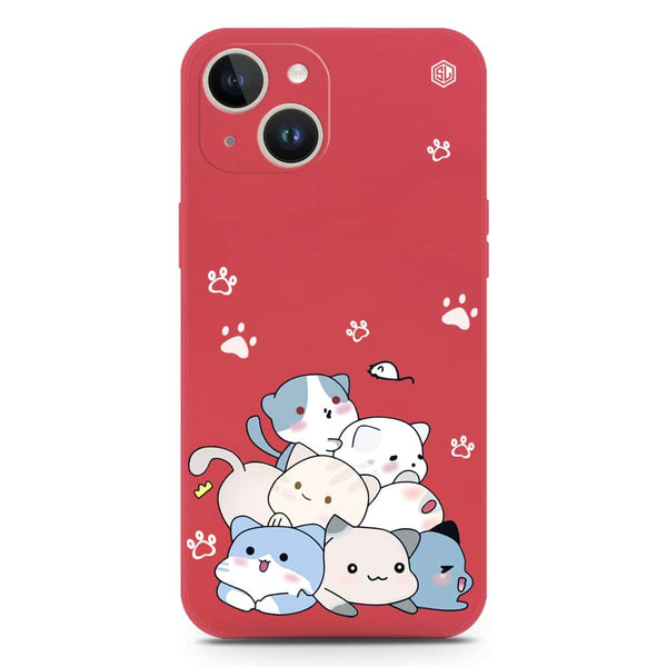 Cute Design Soft Phone Case - Silica Gel Case - Red - iPhone 14