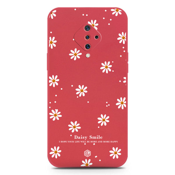 Daisy Smile Design Soft Phone Case - Silica Gel Case - Dark Red - Vivo Y9s