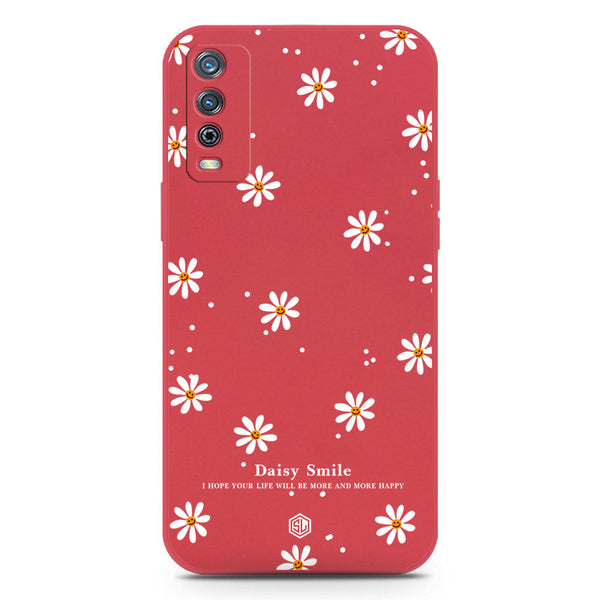 Daisy Smile Design Soft Phone Case - Silica Gel Case - Dark Red - Vivo Y11s