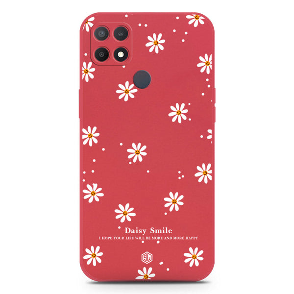 Daisy Smile Design Soft Phone Case - Silica Gel Case - Dark Red - Oppo A15s