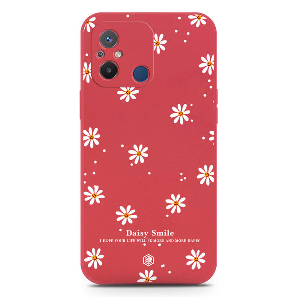 Daisy Smile Design Soft Phone Case - Silica Gel Case - Dark Red - Xiaomi Redmi 12C