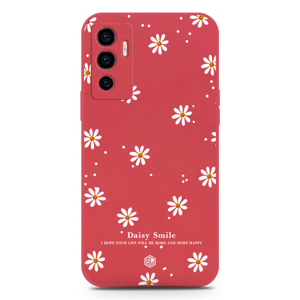 Daisy Smile Design Soft Phone Case - Silica Gel Case - Red - Vivo V23e