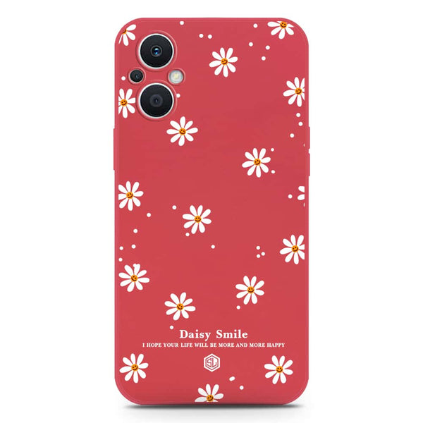 Daisy Smile Design Soft Phone Case - Silica Gel Case - Red - Oppo Reno 7 Lite