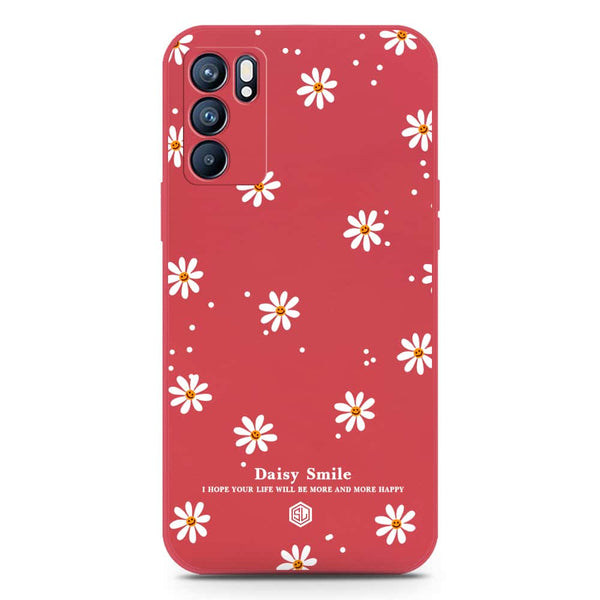 Daisy Smile Design Soft Phone Case - Silica Gel Case - Red - Oppo Reno 6 5G