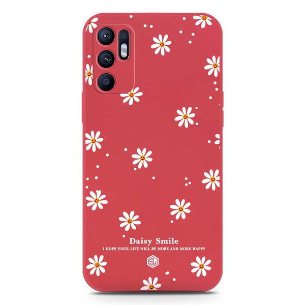 Daisy Smile Design Soft Phone Case - Silica Gel Case - Red - Oppo Reno 6
