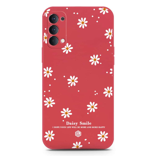 Daisy Smile Design Soft Phone Case - Silica Gel Case - Red - Oppo Reno 4 Pro 5G
