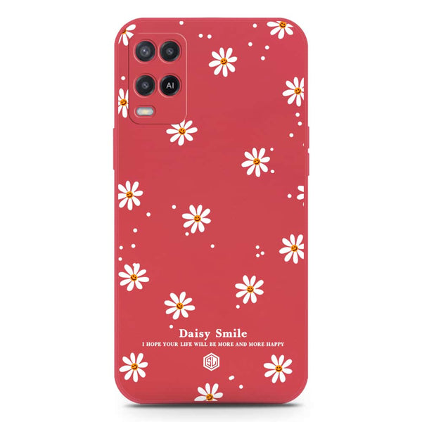 Daisy Smile Design Soft Phone Case - Silica Gel Case - Red - Oppo A55 5G