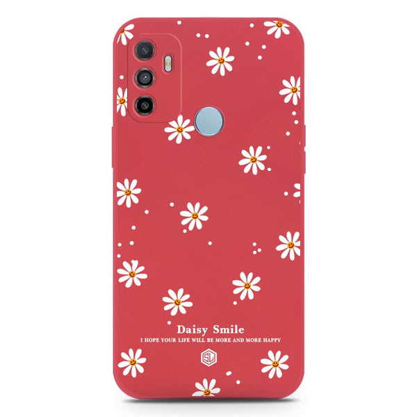 Daisy Smile Design Soft Phone Case - Silica Gel Case - Red - Oppo A53s