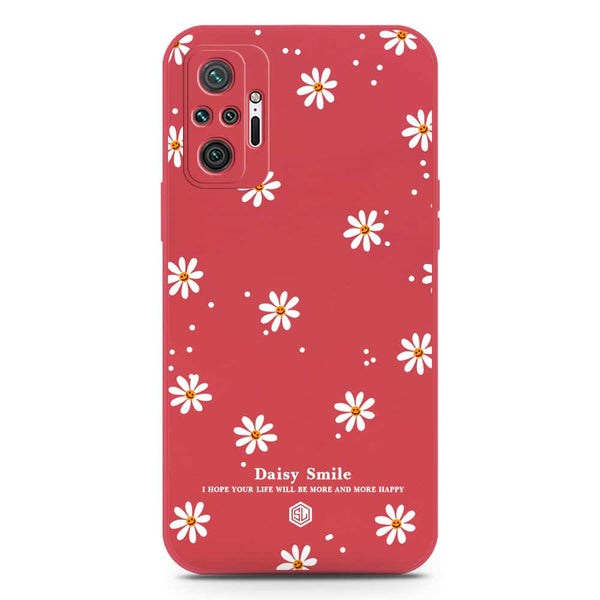 Daisy Smile Design Soft Phone Case - Silica Gel Case - Red - Xiaomi Redmi Note 10 Pro 4G