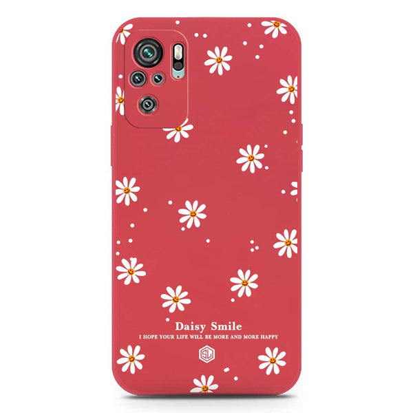 Daisy Smile Design Soft Phone Case - Silica Gel Case - Red - Xiaomi Redmi Note 10S