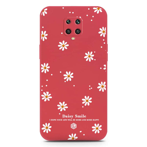 Daisy Smile Design Soft Phone Case - Silica Gel Case - Red - Xiaomi Redmi Note 9S