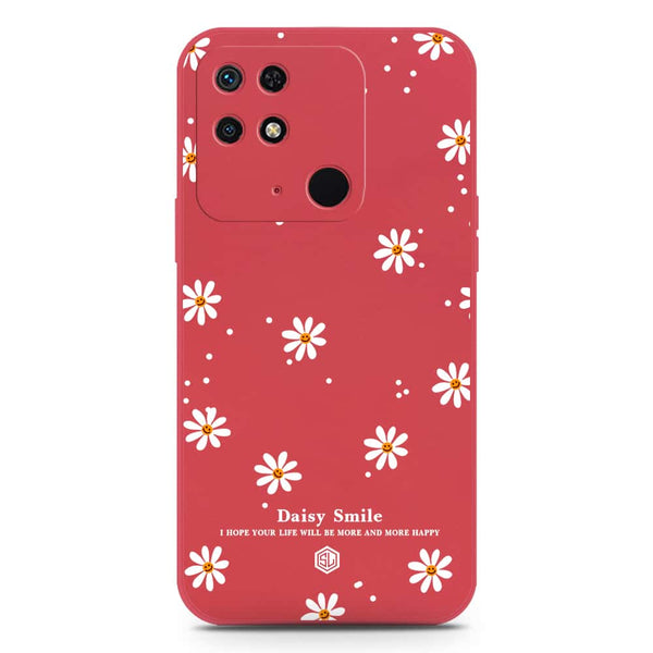 Daisy Smile Design Soft Phone Case - Silica Gel Case - Red - Xiaomi Redmi 10C