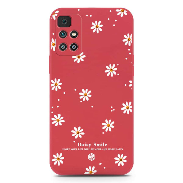 Daisy Smile Design Soft Phone Case - Silica Gel Case - Red - Xiaomi Redmi 10