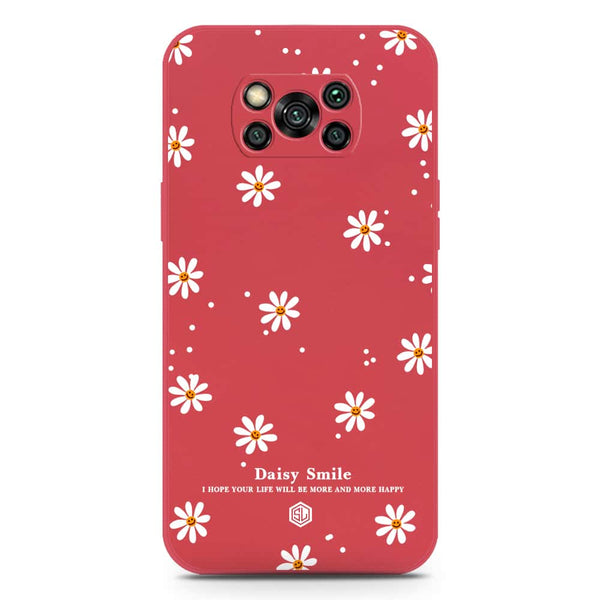Daisy Smile Design Soft Phone Case - Silica Gel Case - Red - Xiaomi Poco X3