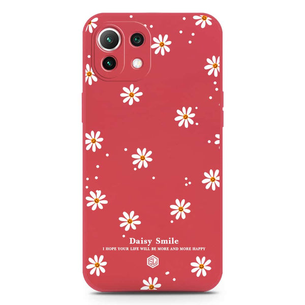 Daisy Smile Design Soft Phone Case - Silica Gel Case - Red - Xiaomi Mi 11 Lite