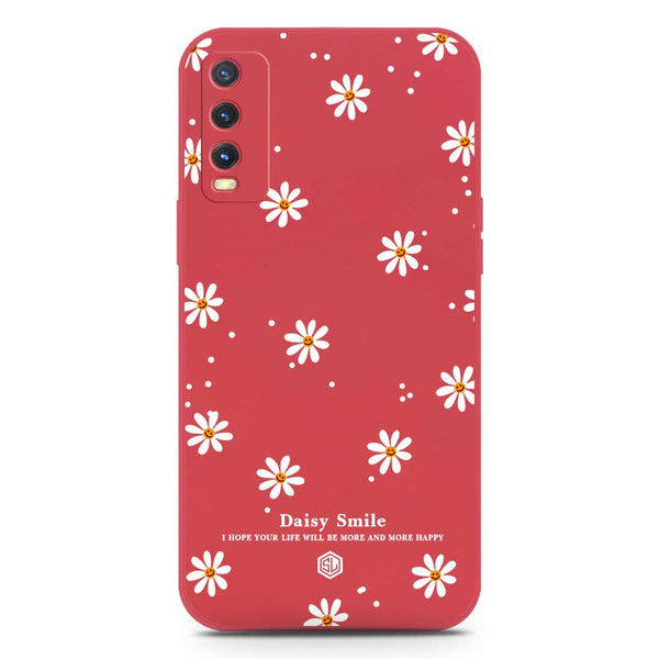 Daisy Smile Design Soft Phone Case - Silica Gel Case - Red - Vivo Y20