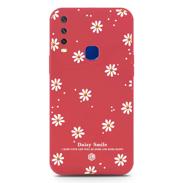 Daisy Smile Design Soft Phone Case - Silica Gel Case - Red - Vivo Y12