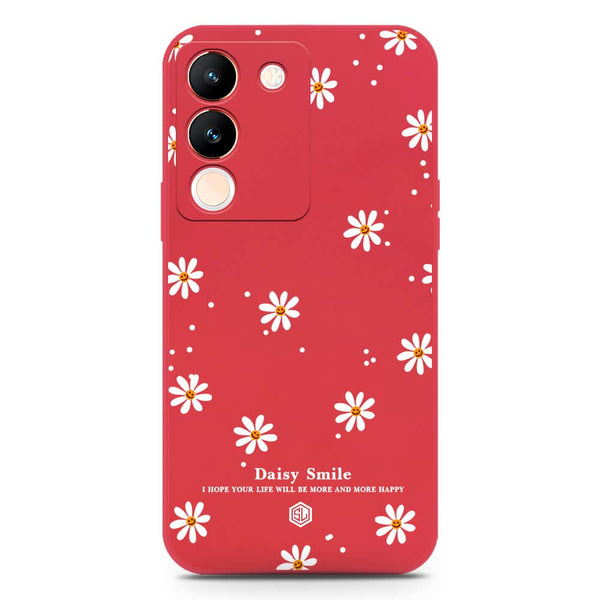 Daisy Smile Design Soft Phone Case - Silica Gel Case - Red - Vivo V29e