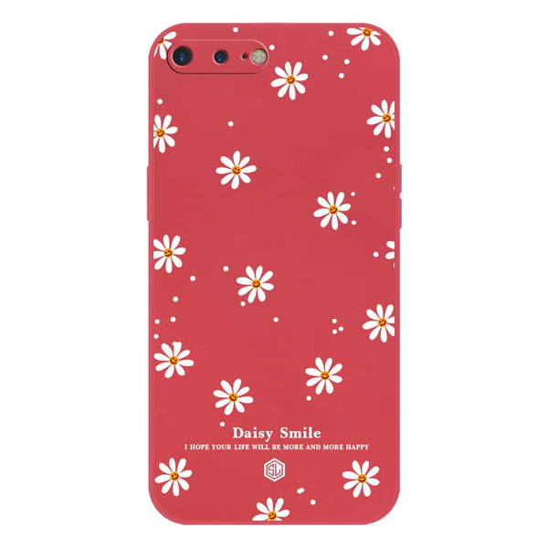 Daisy Smile Design Soft Phone Case - Silica Gel Case - Red - iPhone 8 Plus / 7 Plus