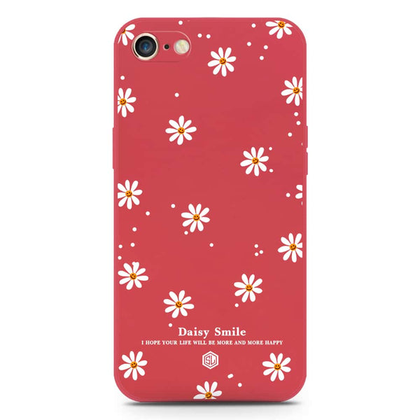 Daisy Smile Design Soft Phone Case - Silica Gel Case - Red - iPhone 8 / 7