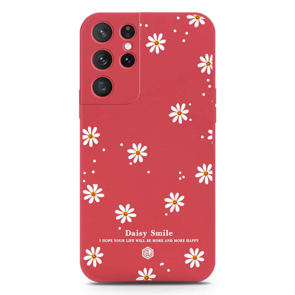 Daisy Smile Design Soft Phone Case - Silica Gel Case - Red - Samsung Galaxy S21 Ultra 5G