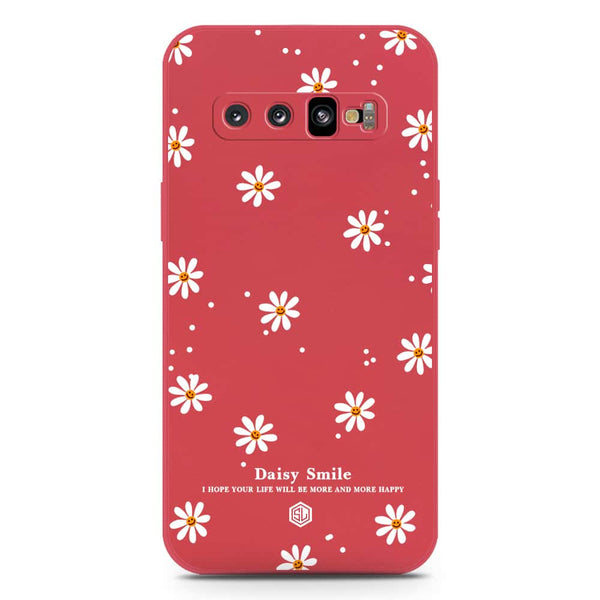 Daisy Smile Design Soft Phone Case - Silica Gel Case - Red - Samsung Galaxy S10 Plus