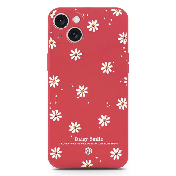 Daisy Smile Design Soft Phone Case - Silica Gel Case - Red - iPhone 15 Plus