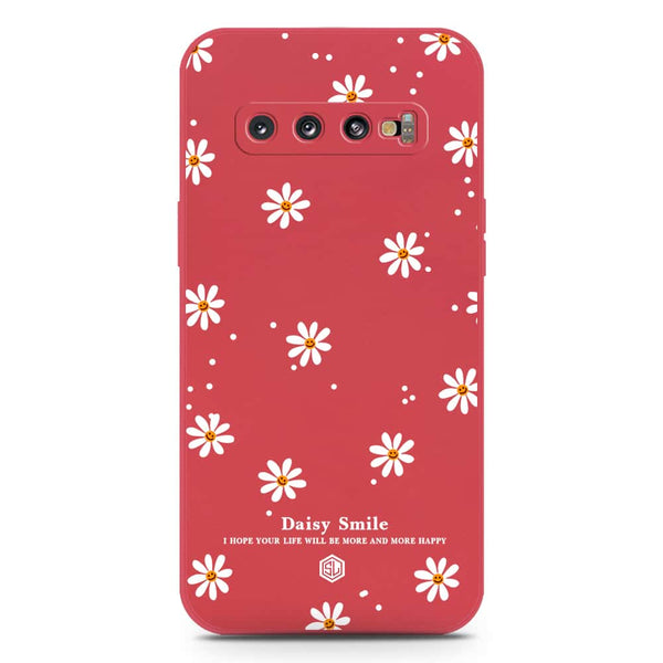 Daisy Smile Design Soft Phone Case - Silica Gel Case - Red - Samsung Galaxy S10