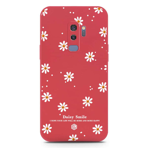 Daisy Smile Design Soft Phone Case - Silica Gel Case - Red - Samsung Galaxy S9 Plus